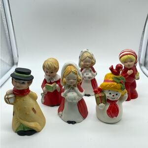 Vintage Merri-Bell Jasco Christmas Bell Porcelain-‎ Lot of 6 Bells 1 Napco